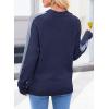 imageDokotoo Womens Fall Sweaters Casual Long Sleeve Crewneck Color Block Pullover Knit TopsBlue