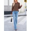 imageDokotoo Womens Fall Sweaters Casual Long Sleeve Crewneck Color Block Pullover Knit TopsBrown