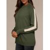 imageDokotoo Womens Fall Sweaters Casual Long Sleeve Crewneck Color Block Pullover Knit TopsGreen