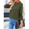 imageDokotoo Womens Fall Sweaters Casual Long Sleeve Crewneck Color Block Pullover Knit TopsGreen