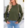 imageDokotoo Womens Fall Sweaters Casual Long Sleeve Crewneck Color Block Pullover Knit TopsGreen