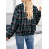 imageDokotoo Womens Flannel Plaid Shacket Jackets Corduroy Collar Long Sleeve Button Down Fleece Jackets Warm CoatSea Green