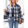 imageDokotoo Womens Flannel Plaid Shacket Jackets Corduroy Collar Long Sleeve Button Down Fleece Jackets Warm CoatWild Wind