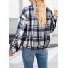 imageDokotoo Womens Flannel Plaid Shacket Jackets Corduroy Collar Long Sleeve Button Down Fleece Jackets Warm CoatWild Wind
