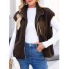 imageDokotoo Womens Fleece Jacket Vest Sleeveless Fuzzy Sherpa Jackets Zip Up Oversized Casual Coats Fall Winter Womens Tops 2025Dark Brown