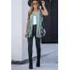 imageDokotoo Womens Fringe Vest 70s Hippie Costume Sleeveless Cowgirl Western Outfits Faux Suede Tassel Leather OuterwearBlue