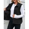imageDokotoo Womens Full Zip Polar Fleece Vest Warm Winter Sleeveless Cardigan Lapel Collar Sherpa Coat Outerwear with PocketBlack