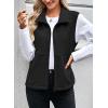 imageDokotoo Womens Full Zip Polar Fleece Vest Warm Winter Sleeveless Cardigan Lapel Collar Sherpa Coat Outerwear with PocketBlack