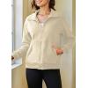 imageDokotoo Womens Lightweight Full Zip Soft Fleece Jacket 2025 Casual Sweatshirts Coat with PocketsBeige