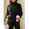 imageDokotoo Womens Lightweight Full Zip Soft Fleece Jacket 2025 Casual Sweatshirts Coat with PocketsBlack