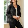 imageDokotoo Womens Lightweight Full Zip Soft Fleece Jacket 2025 Casual Sweatshirts Coat with PocketsBlack