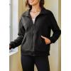 imageDokotoo Womens Lightweight Full Zip Soft Fleece Jacket 2025 Casual Sweatshirts Coat with PocketsBlack