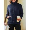 imageDokotoo Womens Lightweight Full Zip Soft Fleece Jacket 2025 Casual Sweatshirts Coat with PocketsBlue