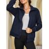 imageDokotoo Womens Lightweight Full Zip Soft Fleece Jacket 2025 Casual Sweatshirts Coat with PocketsBlue