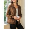 imageDokotoo Womens Lightweight Full Zip Soft Fleece Jacket 2025 Casual Sweatshirts Coat with PocketsChestnut