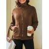 imageDokotoo Womens Lightweight Full Zip Soft Fleece Jacket 2025 Casual Sweatshirts Coat with PocketsChestnut