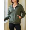 imageDokotoo Womens Lightweight Full Zip Soft Fleece Jacket 2025 Casual Sweatshirts Coat with PocketsGreen
