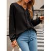 imageDokotoo Womens Long Sleeve Tops Ruffle V Neck Shirts Dressy Casual Blouses Fall Clothes 2025Black
