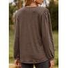 imageDokotoo Womens Long Sleeve Tops Ruffle V Neck Shirts Dressy Casual Blouses Fall Clothes 2025Dark Brown