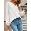 imageDokotoo Womens Long Sleeve Tops Ruffle V Neck Shirts Dressy Casual Blouses Fall Clothes 2025White