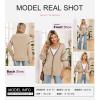 imageDokotoo Womens Oversized Cardigan Sweaters Casual Coats Long Sleeve Button Front Stripes Trim Fall OutfitsBeige