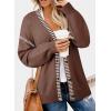imageDokotoo Womens Oversized Cardigan Sweaters Casual Coats Long Sleeve Button Front Stripes Trim Fall OutfitsBrown