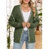 imageDokotoo Womens Oversized Cardigan Sweaters Casual Coats Long Sleeve Button Front Stripes Trim Fall OutfitsGreen