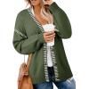 imageDokotoo Womens Oversized Cardigan Sweaters Casual Coats Long Sleeve Button Front Stripes Trim Fall OutfitsGreen