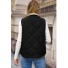 imageDokotoo Womens Oversized Puffer Vest Casual Full Zip Stand Collared Fleece Vest Quilted Padded Warm Coat OutwearBlack