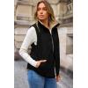 imageDokotoo Womens Oversized Puffer Vest Casual Full Zip Stand Collared Fleece Vest Quilted Padded Warm Coat OutwearBlack