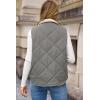 imageDokotoo Womens Oversized Puffer Vest Casual Full Zip Stand Collared Fleece Vest Quilted Padded Warm Coat OutwearMedium Grey