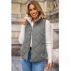 imageDokotoo Womens Oversized Puffer Vest Casual Full Zip Stand Collared Fleece Vest Quilted Padded Warm Coat OutwearMedium Grey