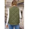 imageDokotoo Womens Oversized Puffer Vest Casual Full Zip Stand Collared Fleece Vest Quilted Padded Warm Coat OutwearMist Green