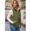 imageDokotoo Womens Oversized Puffer Vest Casual Full Zip Stand Collared Fleece Vest Quilted Padded Warm Coat OutwearMist Green