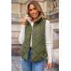 imageDokotoo Womens Oversized Puffer Vest Casual Full Zip Stand Collared Fleece Vest Quilted Padded Warm Coat OutwearMist Green