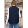 imageDokotoo Womens Oversized Puffer Vest Casual Full Zip Stand Collared Fleece Vest Quilted Padded Warm Coat OutwearSail Blue