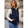 imageDokotoo Womens Oversized Puffer Vest Casual Full Zip Stand Collared Fleece Vest Quilted Padded Warm Coat OutwearSail Blue