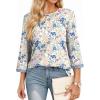 imageDokotoo Womens Shirts Lightweight 2025 Summer Fall Fashion 34 Length Sleeve T Shirts Casual Tops Basic BlousesZ Sky Blue