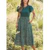 imageDokotoo Womens Summer 2025 Maxi Dress Ruffle Short Sleeve Casual Floral Print Long Flowy Dresses with PocketsGreen