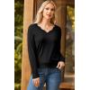 imageDokotoo Womens Sweaters Casual V Neck Long Sleeve Lightweight Sweaters Loose Solid Fall Tops Pullover SweaterBlack