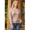 imageDokotoo Womens Sweaters Casual V Neck Long Sleeve Lightweight Sweaters Loose Solid Fall Tops Pullover SweaterCoffee