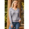 imageDokotoo Womens Sweaters Casual V Neck Long Sleeve Lightweight Sweaters Loose Solid Fall Tops Pullover SweaterGrey