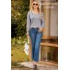 imageDokotoo Womens Sweaters Casual V Neck Long Sleeve Lightweight Sweaters Loose Solid Fall Tops Pullover SweaterGrey