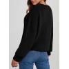 imageDokotoo Womens Sweaters Crewneck Ribbed Knit Waffle Pullover Sweaters 2025 Fall Winter Fashion ClothesBlack