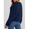 imageDokotoo Womens Sweaters Crewneck Ribbed Knit Waffle Pullover Sweaters 2025 Fall Winter Fashion ClothesBlue