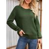 imageDokotoo Womens Sweaters Crewneck Ribbed Knit Waffle Pullover Sweaters 2025 Fall Winter Fashion ClothesGreen