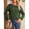 imageDokotoo Womens Sweaters Crewneck Ribbed Knit Waffle Pullover Sweaters 2025 Fall Winter Fashion ClothesGreen