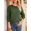 imageDokotoo Womens Sweaters Crewneck Ribbed Knit Waffle Pullover Sweaters 2025 Fall Winter Fashion ClothesGreen