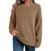 imageDokotoo Womens Sweaters Crewneck Ribbed Knit Waffle Pullover Sweaters 2025 Fall Winter Fashion ClothesKhaki