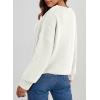 imageDokotoo Womens Sweaters Crewneck Ribbed Knit Waffle Pullover Sweaters 2025 Fall Winter Fashion ClothesWhite